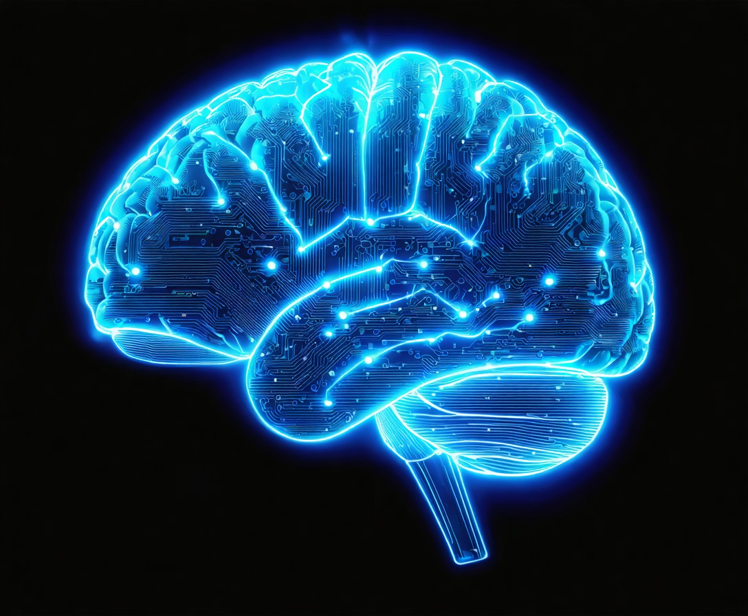 Абстрактная визуализация нейронной сети в футуристическом неоновом стиле