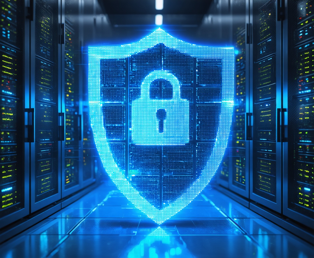 Символ защиты данных и кибербезопасности AI Insight Academy